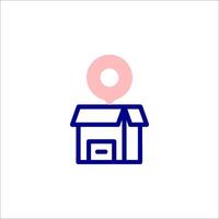 A house with a map pin on it vector