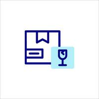 A wine glass and a box with a wine label vector