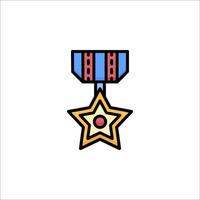 Star medal icon illustration vector
