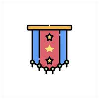 A colorful ribbon with stars on it vector