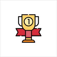 A trophy with a red ribbon on top vector