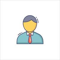 A man in a tie icon on a white background vector