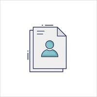 A person is sitting on a document icon vector