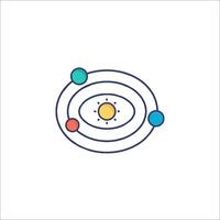 An illustration of a planet with a sun and other objects vector