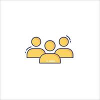 A group of people with a circle icon vector
