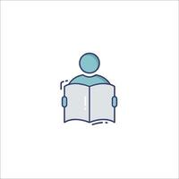 A person reading a book icon vector