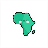 Africa map with a cute face vector