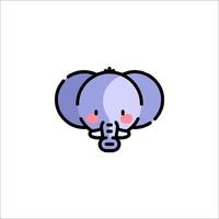 An elephant head with a pink nose and a pink face vector