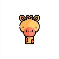 A giraffe head with a pink nose and a red nose vector