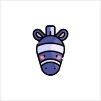 A cartoon zebra head with a bandage on it vector