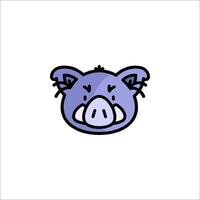 A purple pig head with a big nose vector