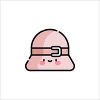 A cute hat with a pink bow on it vector