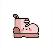 A cute pink boot with a smiley face on it vector