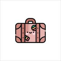 A suitcase with a smiley face on it vector