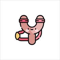 A cartoon penis with a pink bow on it vector