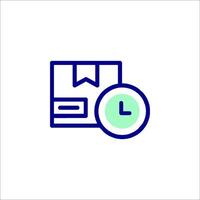 A clock and a box with a clock icon vector
