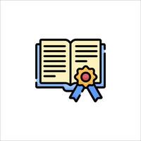 An open book with a ribbon and a star vector