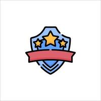 A shield with stars and ribbon on it vector