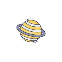 A cartoon illustration of a planet with a ring around it vector