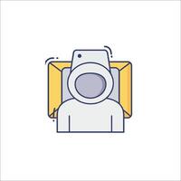 An astronaut in a helmet icon vector