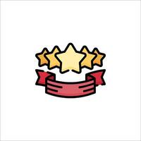 Five stars icon with ribbon on white background vector