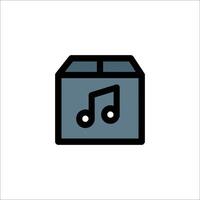 A music note icon in a box vector