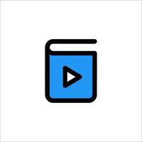 A book icon with a play button vector