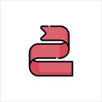 A red ribbon icon on a white background vector