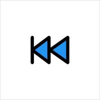 A blue and black arrow icon on a white background vector