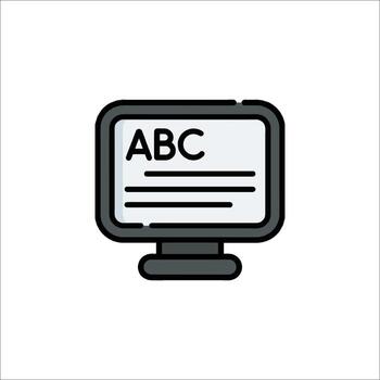 Abc icon on a computer monitor vector