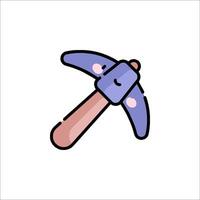 A cartoon hammer with a purple handle vector