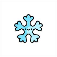 A snowflake icon with a smiley face vector