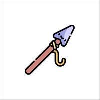 A purple and blue axe with a hook on it vector