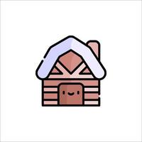 A cartoon house with a roof and a window vector