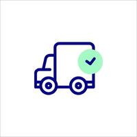 A truck with a check mark on it vector