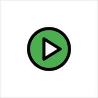 A green play button on a white background vector