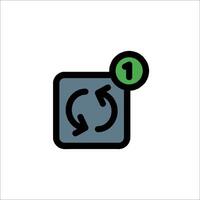 A green and black icon with a green arrow pointing to the left vector
