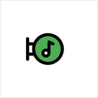 A green music note icon on a white background vector