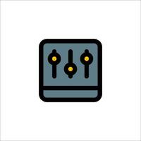 A black and yellow button icon on a white background vector