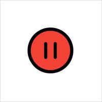 A red button with two black dots on it vector