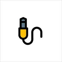 A yellow and black cable connected to a computer vector