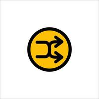 A yellow and black logo with two arrows pointing in opposite directions vector
