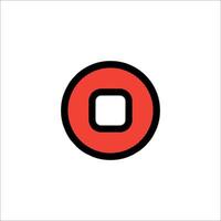 A red and black circle with a black dot in the middle vector