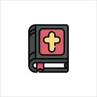 A bible with a cross on it vector