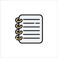 A notebook with a pen and paper icon vector