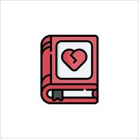 A broken book with a heart on it vector