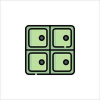 A green square icon with four squares inside vector