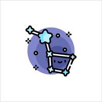A cartoon star and a star in the sky vector