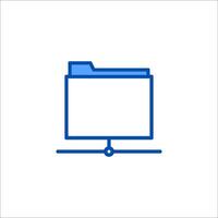 A blue icon of a file folder on a white background vector