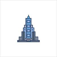 A building icon in a line style vector